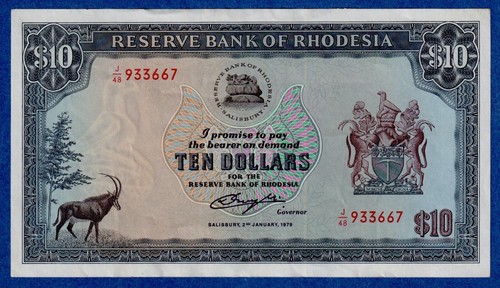 Rhodesia 1976 41a 2nd - $10, p-41a